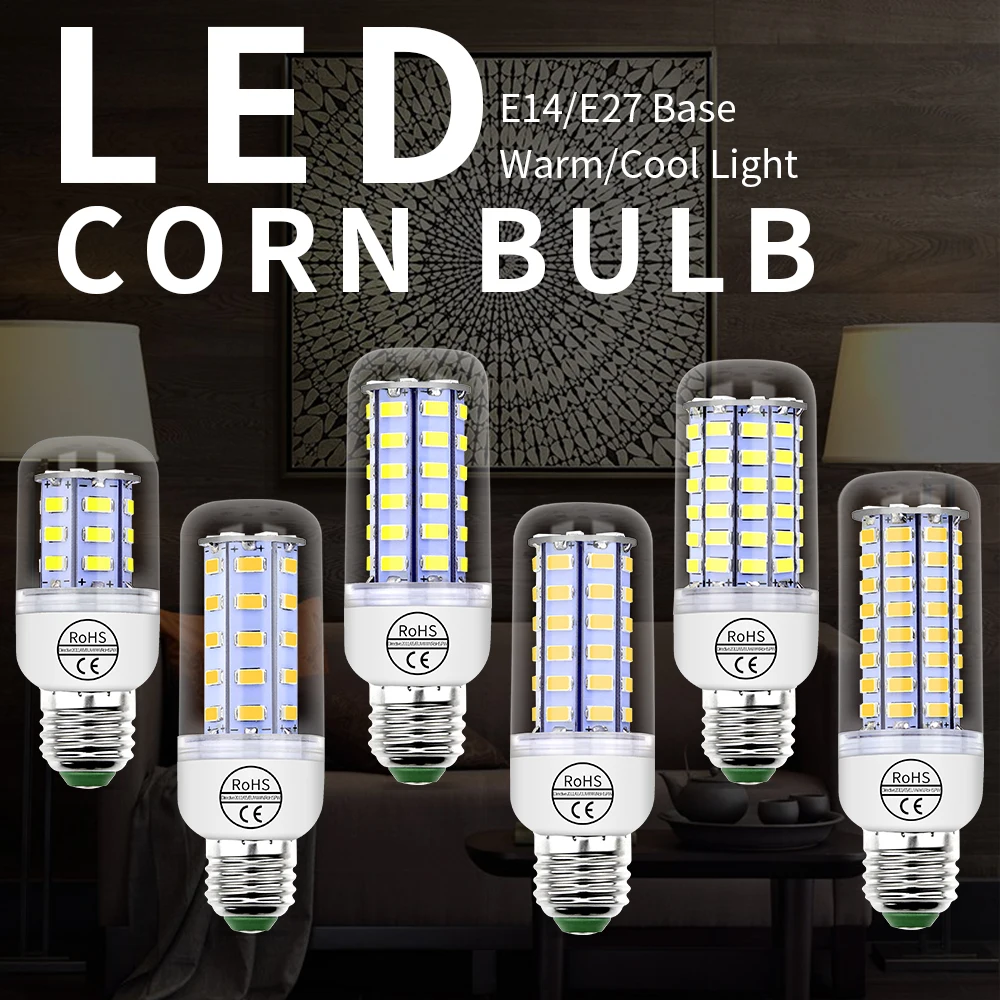 

E27 Led Corn Lamp GU10 5730 E14 Led Light Bulb 220V 24 36 48 56 69 72LEDs B22 Lampada Chandelier 3W 5W 7W 12W 15W 18W G9 Lamp