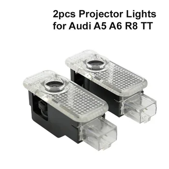 

2Pcs Car Door LED 12V 5W Logo Light Laser Projector Lights Courtesy Light Fit for Audi A5 A6 R8 TT Car Accessories