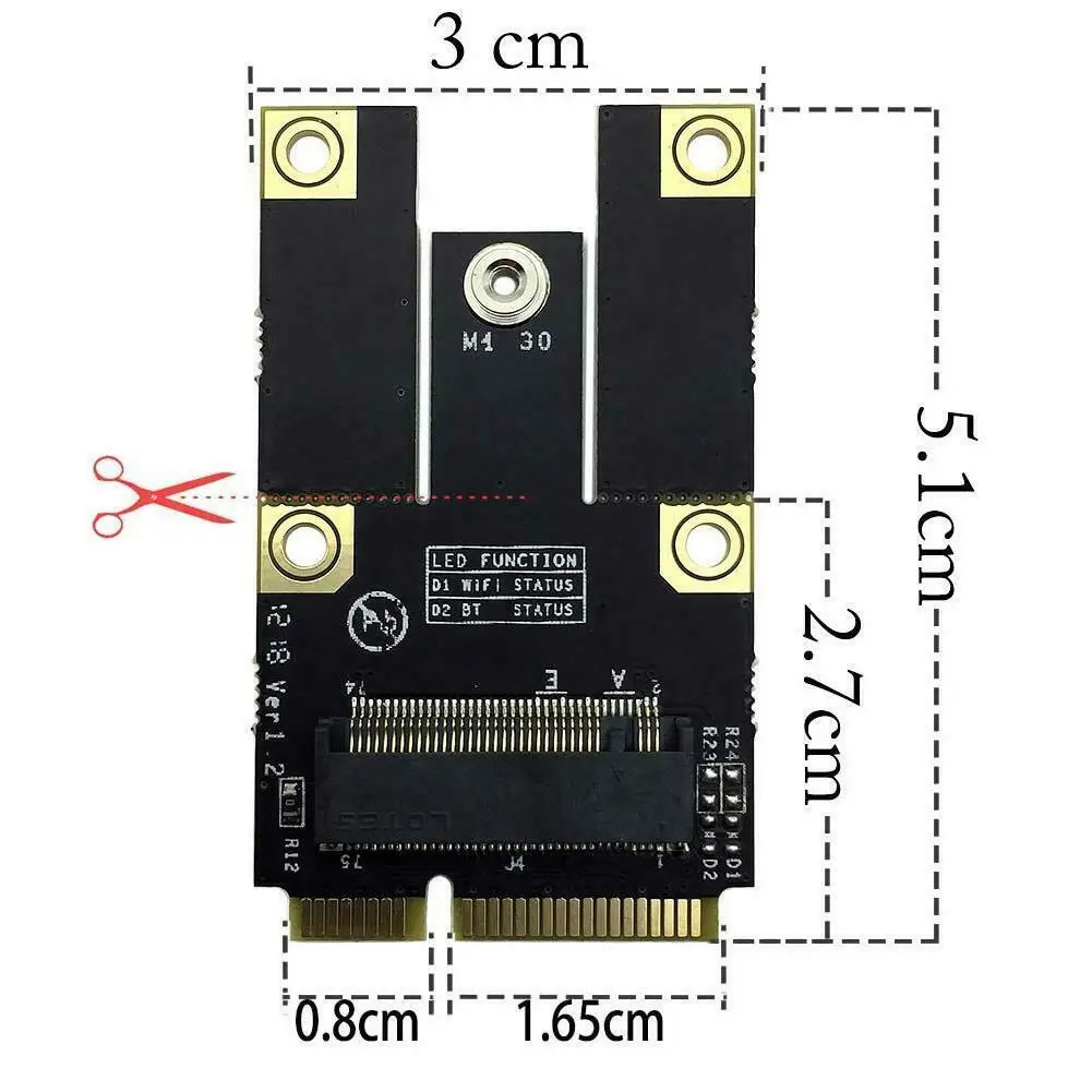 M.2 NGFF в мини конвертер PCI E адаптер для wi fi/WLAN Bluetooth карты Intel AX200 9260 8265 8260