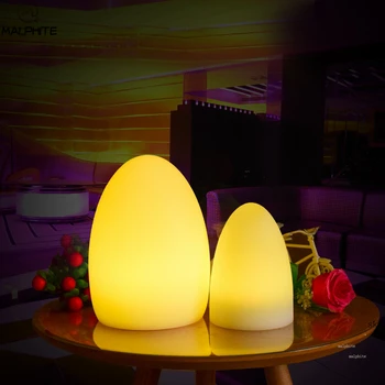 

Nordic LED PE Night Light Living Room Bedroom Bedside Moon Lamp Colorful Remote Control Egg Night Lamp Cafe Bar Decor Luminaria