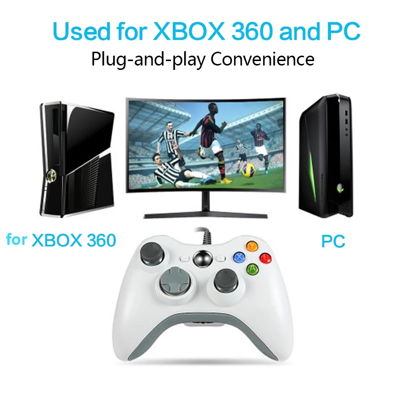 ゲームパッドxbox 360有線ゲームコントローラージョイスティックゲームパッドduoble振動xbox 360とpcゲーマー ゲームパッド Aliexpress