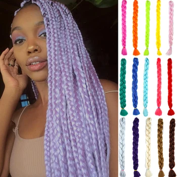 

DIANQI Straightening pure synthetic color 165g 82 Inch folded braid hair 1 piece kanekalon braid hair extension 20 colors