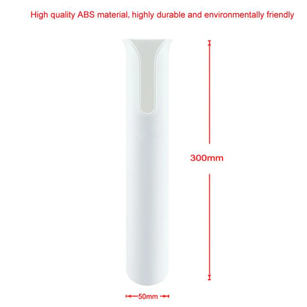 Boat Plastic Rod Holder 1 Tube Fishing Pod Rack Organizer Self Adhesive White Anti-rust Fishing Pole Holder Bracket Storage