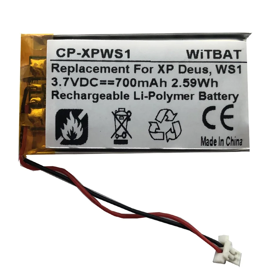 

ZHUJI 700mAh Battery for XP Deus WS1,WS2, WS3, WS4, WS5 metal detector