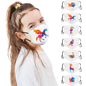 

7pc Mascarilla Facial Reutilizable Cartoon Printed Mascarillas Infantiles Mask Washable Breathable Elastic Earloop Маска Masque