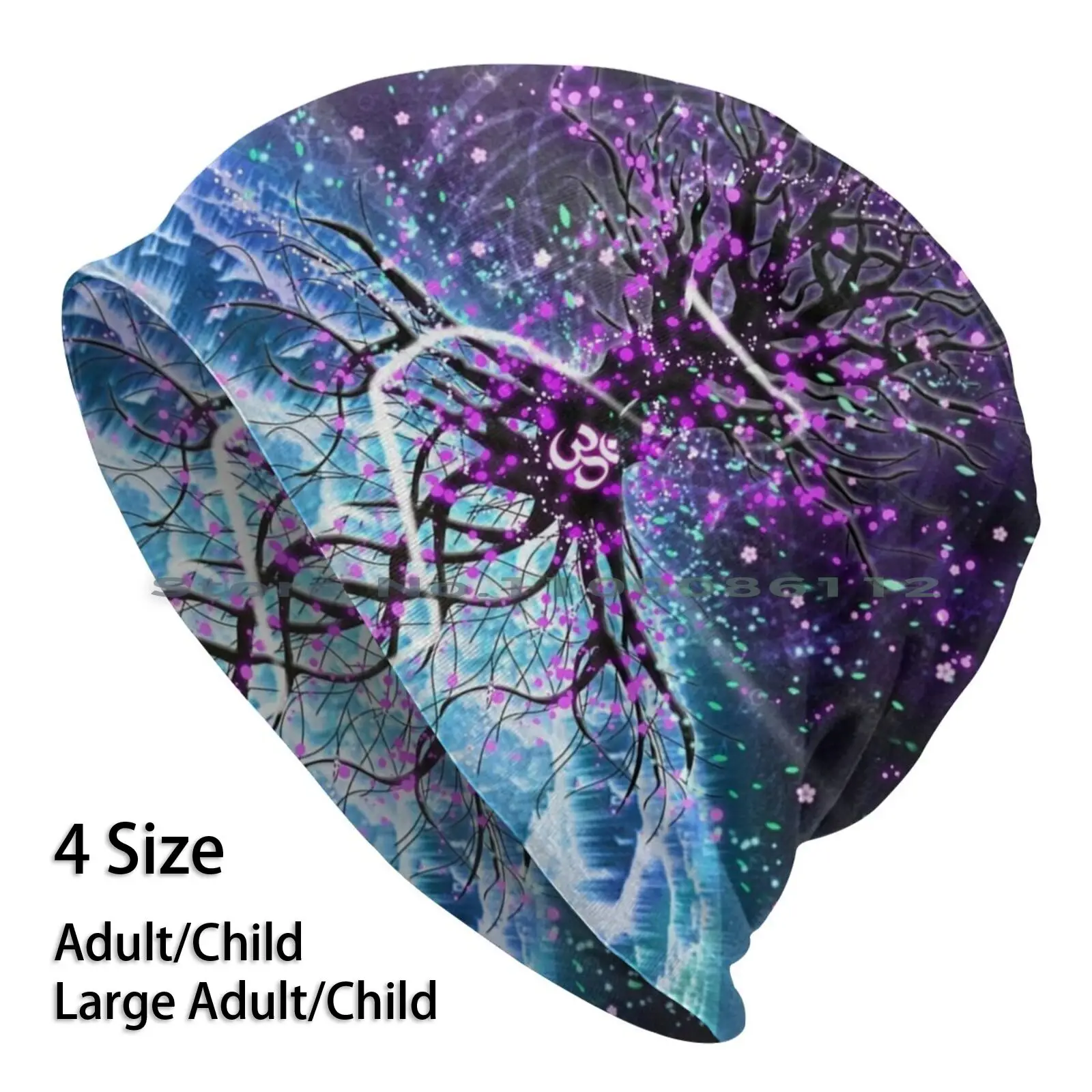 Space Tree Of Life Berretti Cappello Lavorato A Maglia Space Tree Of Life Om Planets Sun Moon Saturn Psy Trance Fantasy Nature Cosmos Galaxy