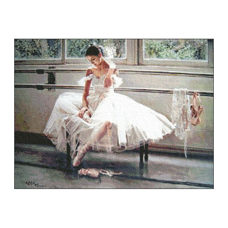 Fishxx Hoge Kwaliteit Threads Gedrukt op stof Geteld Chinese Borduurpakketten set Borduren Handwerken Ballet meisje, olie verf Fishxx Hoge Kwaliteit Threads Gedrukt op stof Geteld Chinese Borduurpakketten set Borduren Handwerken Ballet meisje, olie verf