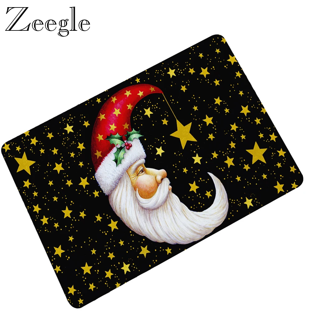Christmas Floor Mat Doormat Rubber Living Room Mat Anti-slip Bathroom Doormat Shower Rug Outdoor Doormat Washable Hallway Carpet