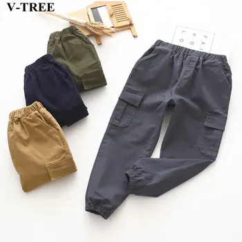 

2019 Teenager Sport Pants Spring Autumn Boys Overalls Pockets Children Trousers 3-12years Boy Sweatpants Kids Jogger Clothing