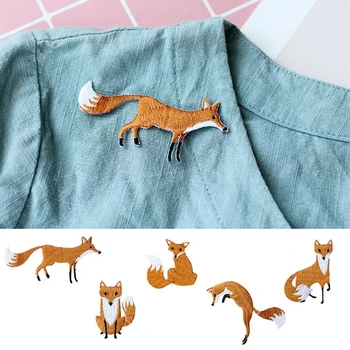 

Iron On Cute DIY Applique Embroidered Embroidery Patch Sew On Bags Patch for Clothes Fox Patches High Quality 1PC