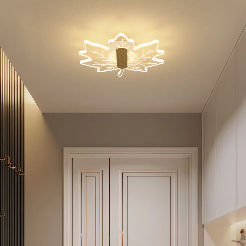 

LED Indoor Maple Leaf Wall Lamp Ceiling Lamp Bedroom Bedside Lamp Living Room Hotel Guest Room Corridor Decorative Lighting