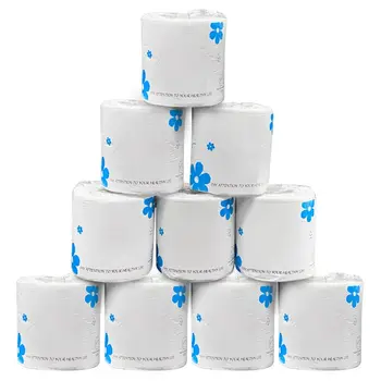 

10 rolls 3 layers small rolls of toilet paper wood pulp cored paper