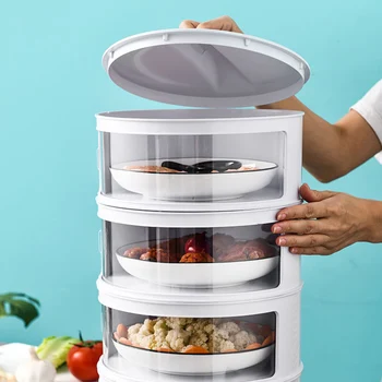 

Transparent Stackable Food Insulation Cover Dustproof Food Cover Kitchen Gadgets Cooking Tools Kitchen Accessories PI669
