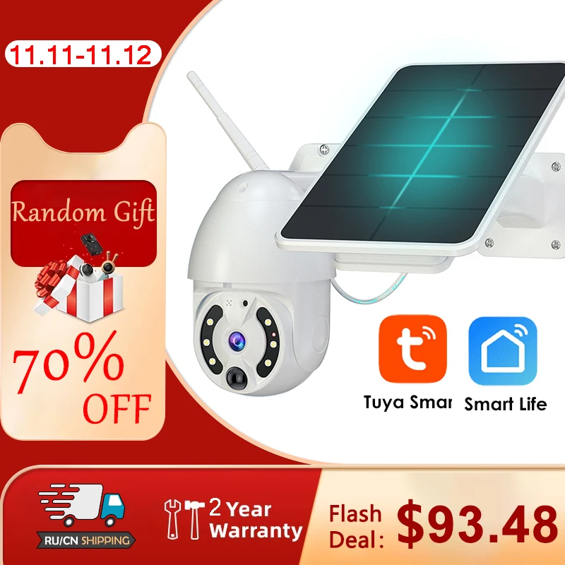 PROD 1005002357518378 3MP Tuya Smart Solar Power Battery PTZ Wifi
Camera 2MP Outdoor Waterproof Motion Detection CCTV Security
Surveillance IP Camera