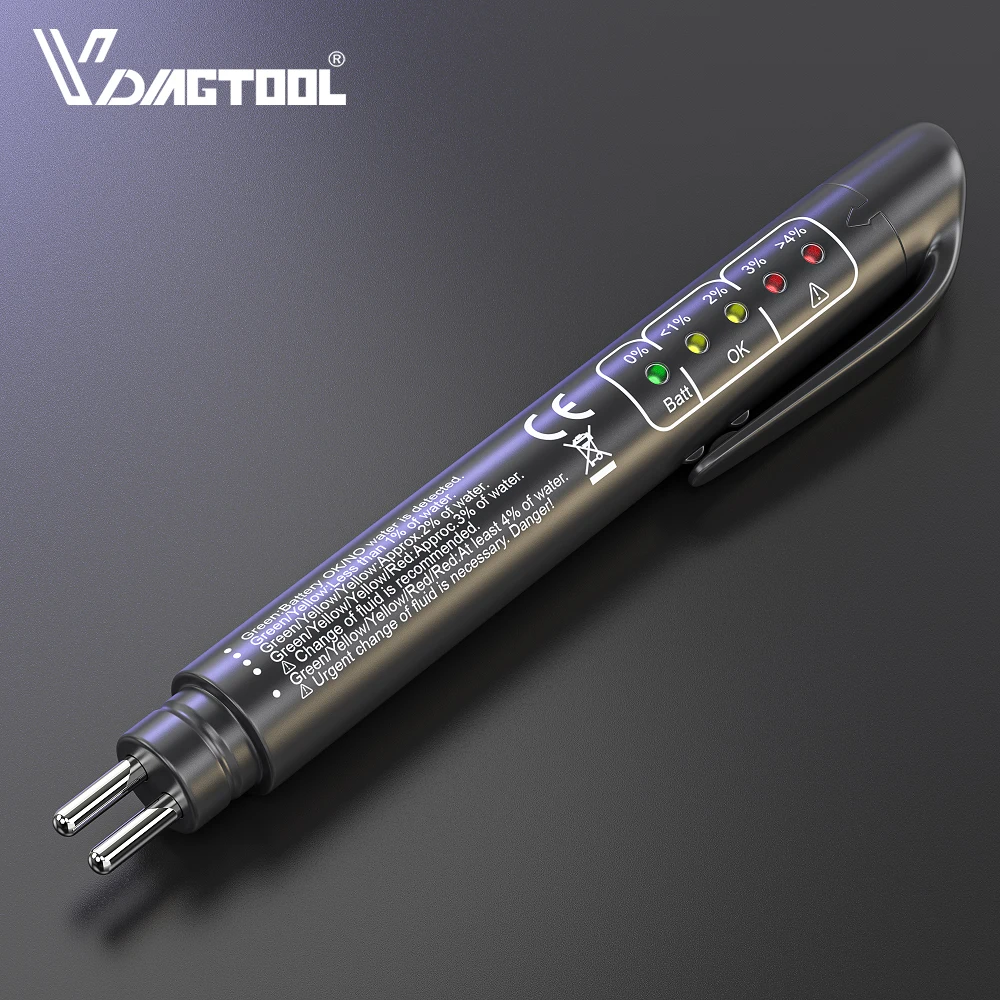 Universal Brake Fluid Tester Oil Check Pen Car Brake Liquid With 5 Led