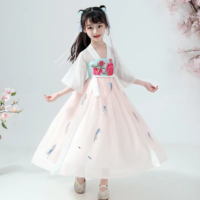 Платье для девочек Hanfu осенняя одежда 2020 Новый китайский стиль детская юбка