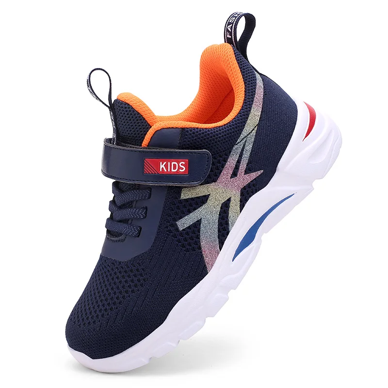 

Hot Sale Kids Boys Casual Flats Shoes Dark Blue Boys Young Sneakers Solid Color Teenager Shoes Soft Breathable Kids Sport Shoes