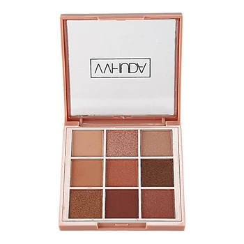 

VVHUDA Eyeshadow Palette Makeup Cosmetics Diamond Glitter Metallic 9 Color Nude Creamy Pigmented Professional Mini Shadow Kit02#