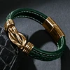 MOZO FASHION 2022 New Classic Men Bracelet Leather Stainless Steel Charm High Quality  Women Punk Multi Color Jewelry Gifts 074 ► Photo 3/6