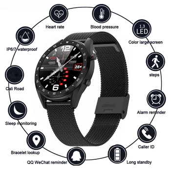

Fashion L7 Smart Watch New Heart Rate Blood Pressure Monitor Multifunction Wristband Waterproof Information Sharing Smart Band
