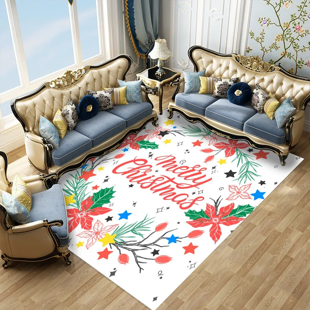 

Merry Christmas Carpet Anti-Slip Design Floor Mats for Bedroom Livingroom Christmas Trees Hallway Rug Weclom Doormat Kitchen Mat