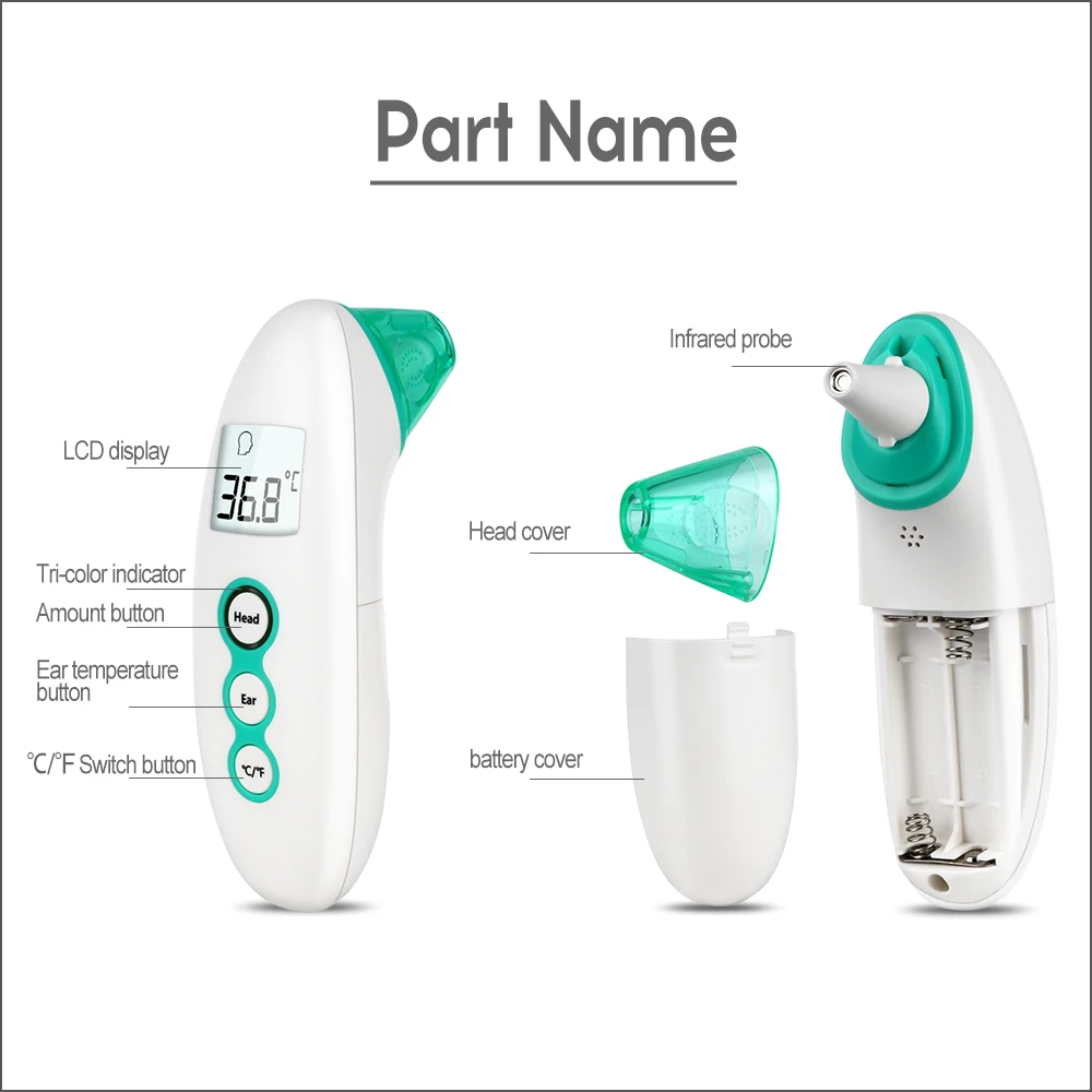 RZ Детский термометр Инфракрасный цифровой мини тело инфракрасный Лоб ухо Бесконтактный пистолет для взрослых высокая температура тела ИК Детский термометр