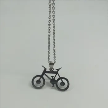

Hot stainless steel Bicycle Charms Wish Card Necklaces Long Links Chain Statement Necklace For Women Jewelry Gift With Wish Card