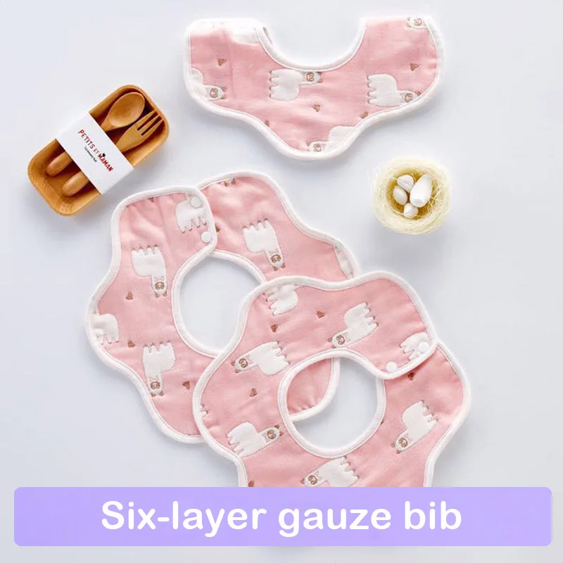 pink alpaca Высокое качество Слюнявчики нагрудники полотенца вращающийся на 360 градусов Дышащие многоразовые для детей Детское Кормление - Цвет: pink alpaca