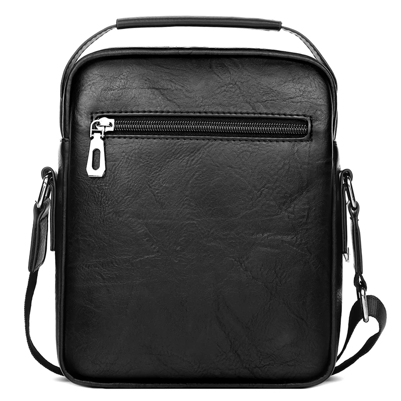 Beste Alena Culian Nieuwe Casual Leren mannen Business Messenger Bag Rits Hasp Ontwerp Open Handtassen Voor Mannen Black Flap Schouder tassen