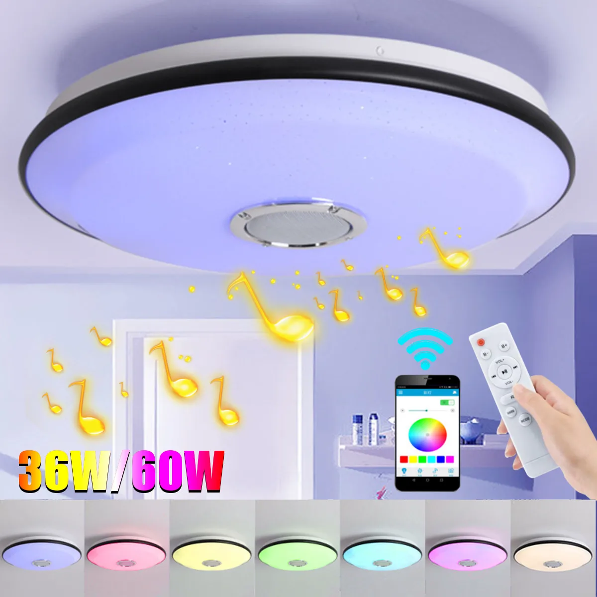 

Modern LED Ceiling Lights Home Lighting 36W 60W APP bluetooth Music Light Bedroom Lamps Smart Ceiling Lamp
