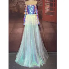 Блестящее яркое платье с длинными рукавами и блестками; модельные вечерние платья для подиума и банкета; Элегантное Длинное Платье для сцены