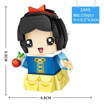 

1449 LOZ Cartoon Snows White Ariel Building Blocks Mermaid Mini Figures Girl Princess Apple Bricks Headz Toys for Collection