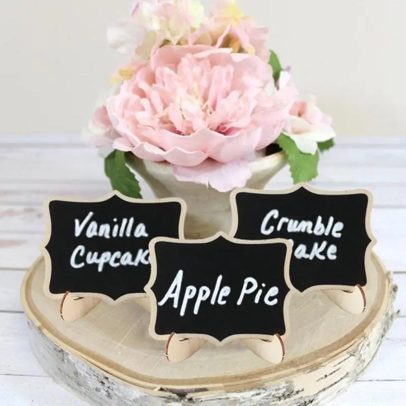 

20pcs Mini Blackboard Wooden Wedding Table Number Signs Chalkboard with Stand Wedding Party Table Decor Tags Write Information