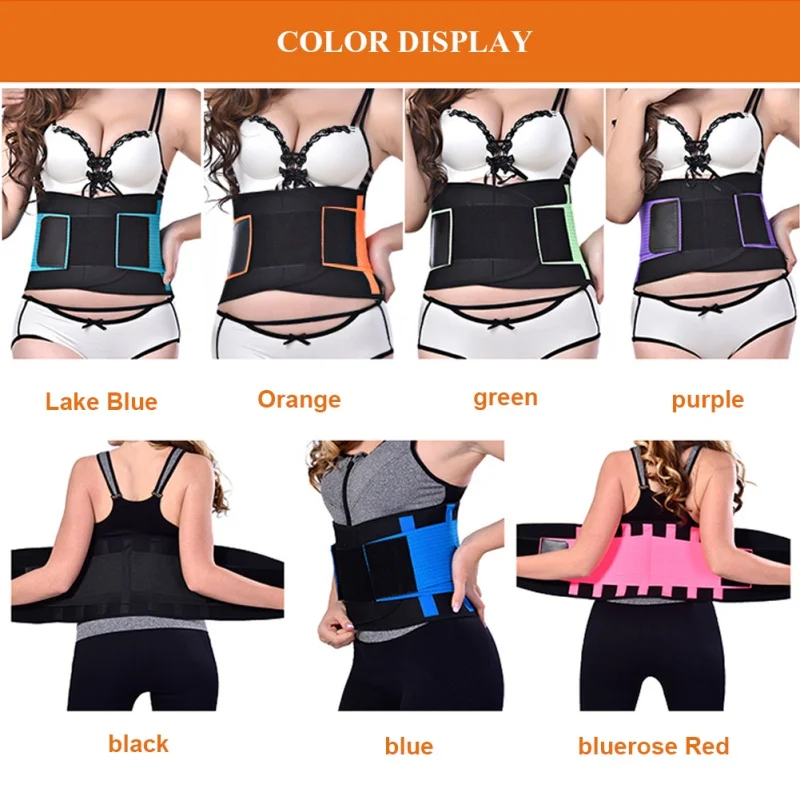 Women Sports Waist Support Adjustable Waist Support Brace Fitness Gym Lumbar Back Neoprene Waist Supporter Protection