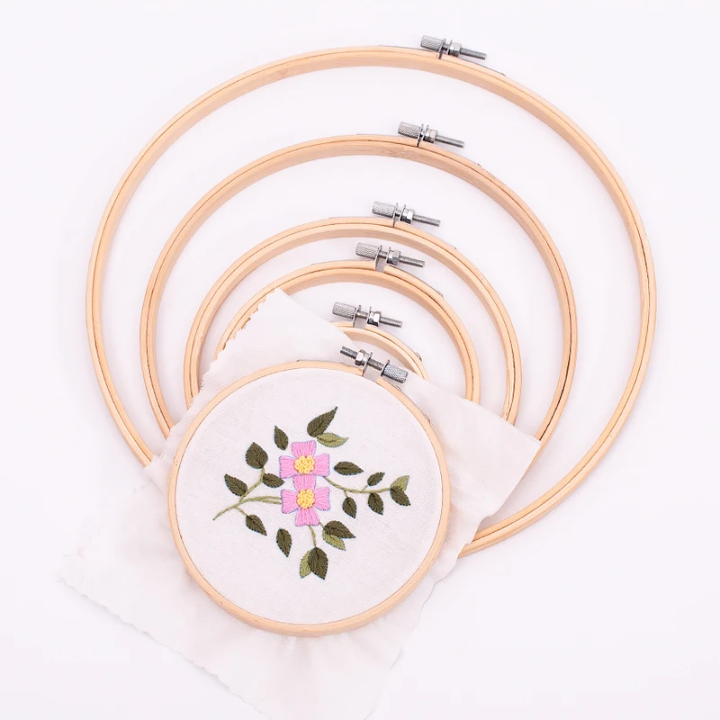 Bordado aro círculo cruz anel de argola do ponto 8cm a 26cm redondo aro bordado quadro a granel atacado de bambu costura agulha trabalho