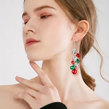 

1 Pair Fashion Christmas Earrings with Jingle Bell Dangle for Women Girls Christmas Decoration Christmas Xmas Earrings Jewelry