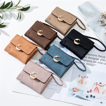 

Fashion Female Short Wallet Leaf Printed Women Wallet Lady Small Nubuck Leather Purse Girl Card Holders Bag With Wrist Strap