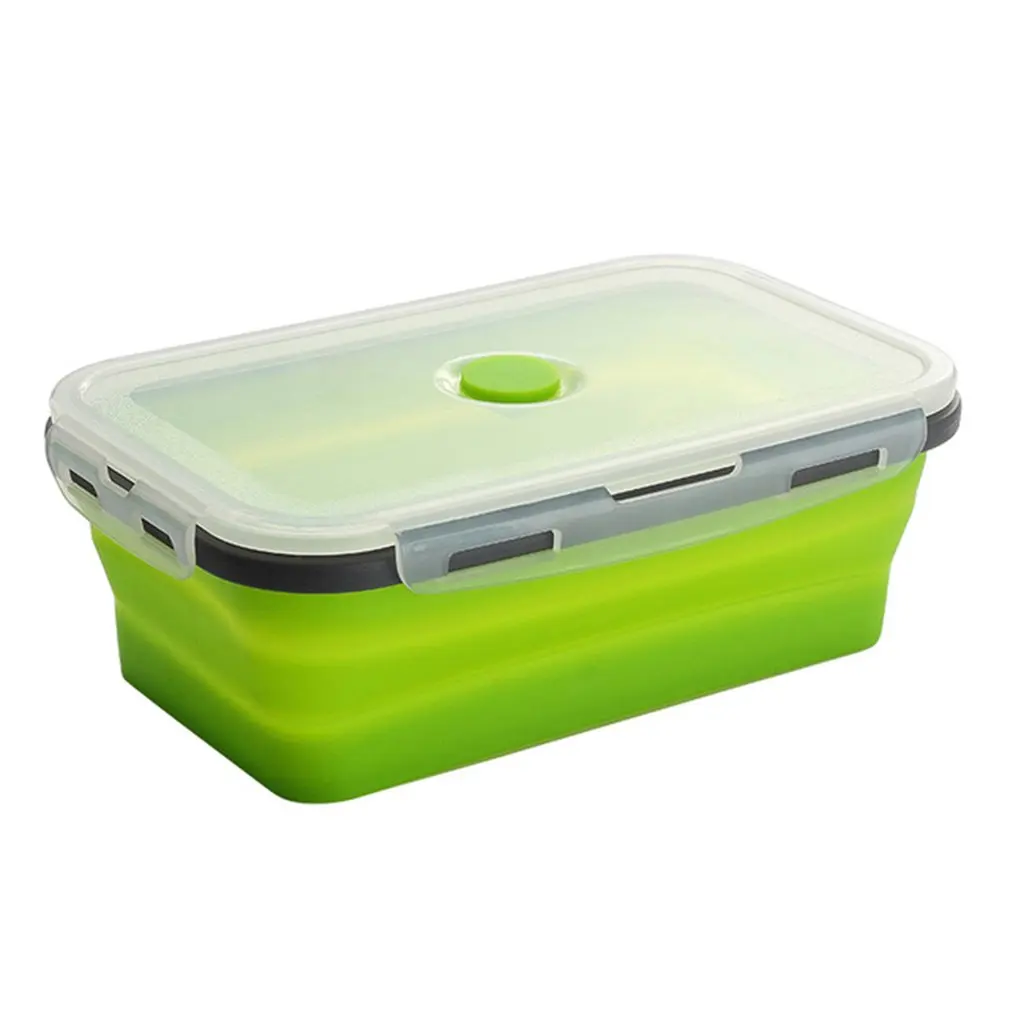 Силиконовая коробка для ланча Складная портативная миска Bento коробки складной