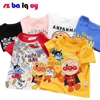 

The Girl, 2020 New Summer Short Sleeve for Kids Boys' T-shirt Korean version of Anpanman cotton short-sleeved for boys