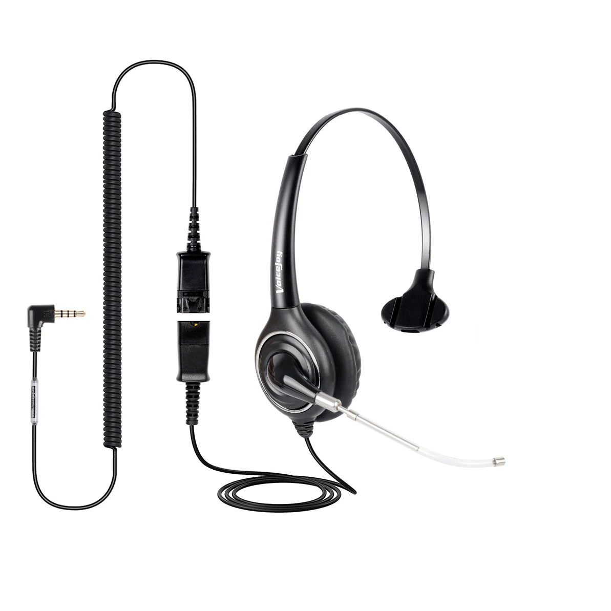 Call center Voice Tube headset with mic QD (Quick Disconnect) headset