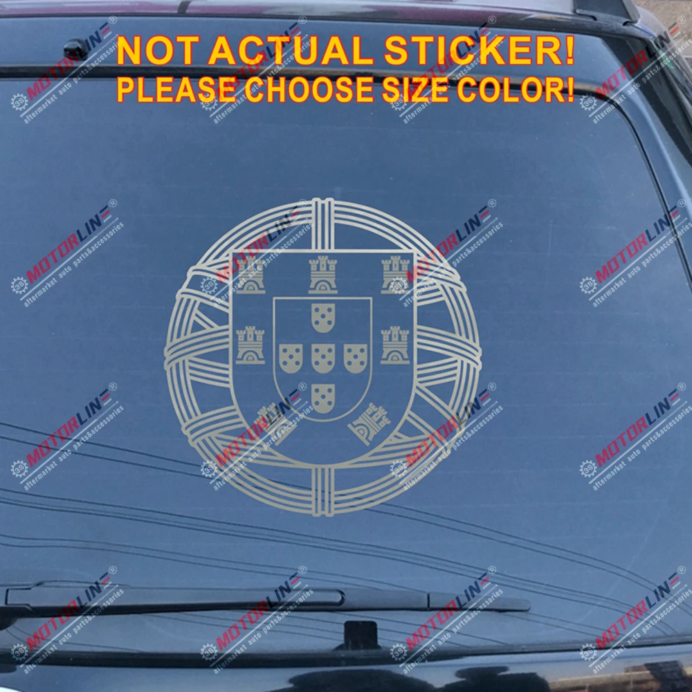 Португалия португальский флаг печать наклейка стикеры автомобиля винил круглый высечки без bkgrd - Название цвета: Серебристый