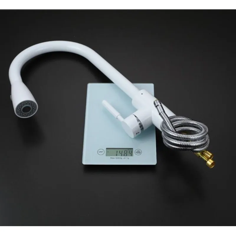 Vidric Newly Arrived Pull Out Kitchen Faucet White Sink Mixer Tap 360 degree rotation kitchen mixer taps Kitchen Tap with Soap