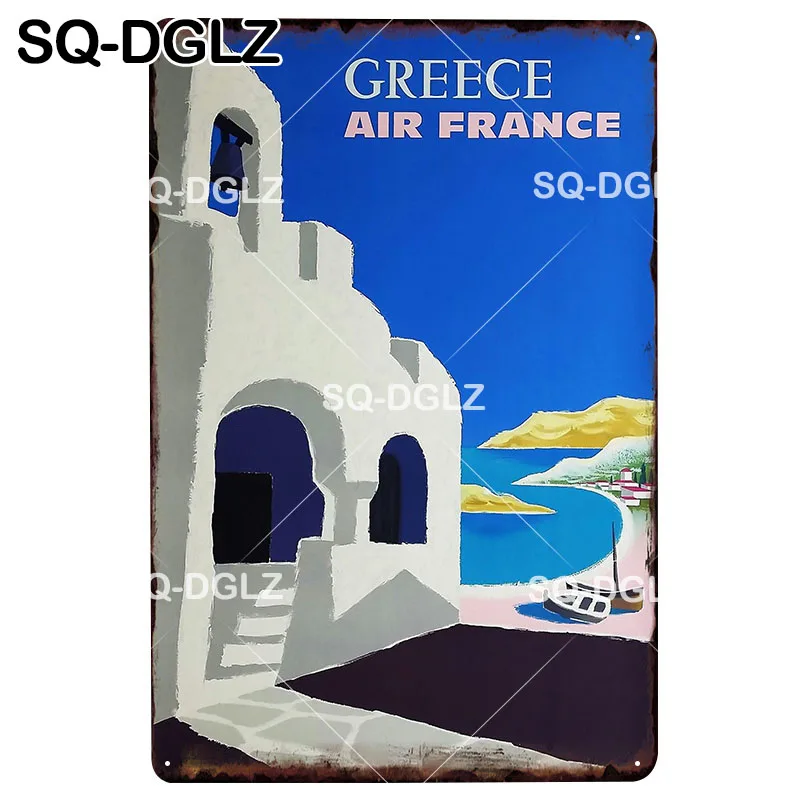 

[SQ-DGLZ] GREECE Metal Sign Vintage Tin Sign Retro Wall Decor for Home Plaque Metal Poster Pub Bar Decor Art Painting