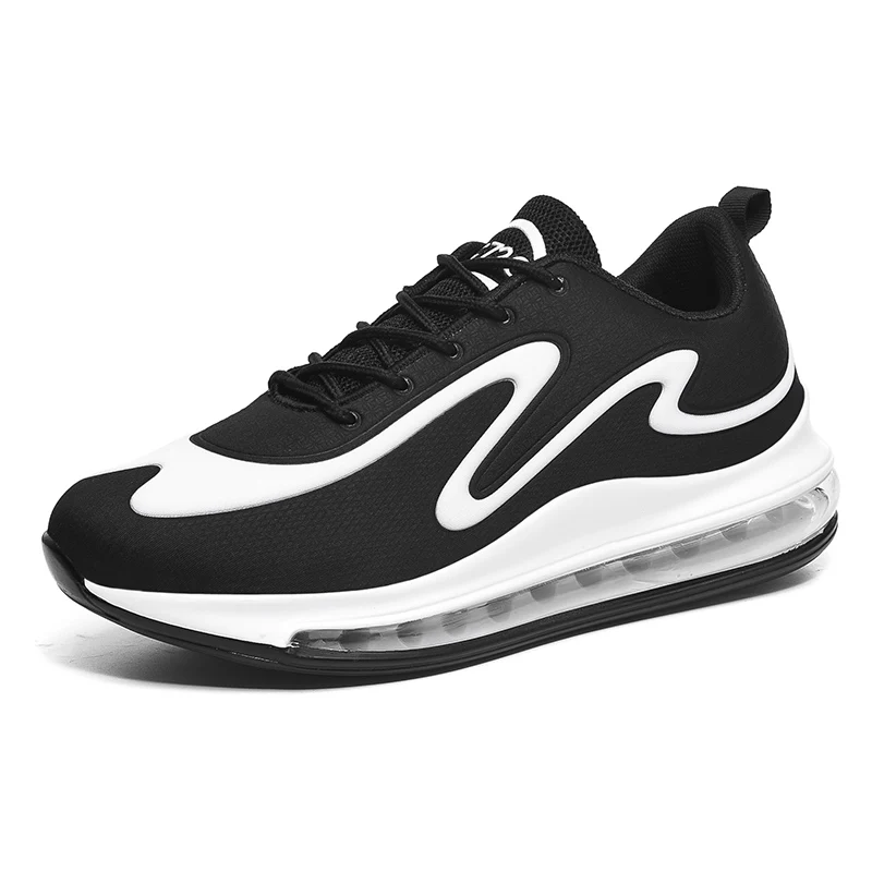 COOLVFATBO Мужская Обувь Оригинальная Air Max 720 кроссовки Мужские дышащие кроссовки повседневные спортивные уличные кроссовки Новое поступление - Цвет: Black White