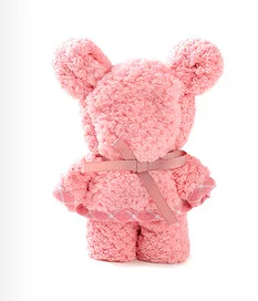 M pink Полотенце в форме медведя, коралловый бархат, праздничный подарок, милое из микроволокна, тюрбан, супер абсорбент, утолщенное, высокое качество - Цвет: M pink