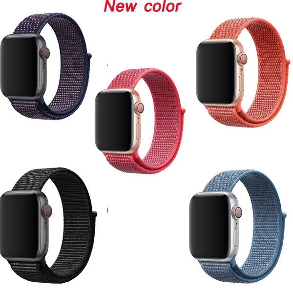 

Nylon band Sport loop for Apple Watch band 38mm 40mm 42mm 44mm Series 5 4 3 2 1 Strap for iwatch 5 wristband