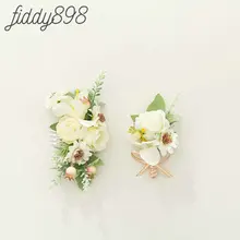 Романтический искусственный цветок свадебный гребень невесты расческа для волос и бутоньерки зелень цветочный головной убор Свадебные аксессуары для волос