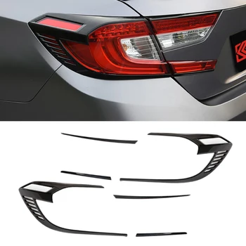 

DWCX 6pcs Gloss Black ABS Car Rear Tail Light Lamp Hood Cover Trim Sticker Frame Moulding fit for Honda Accord 2018 2019
