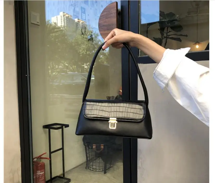 Ретро дизайн багет дамские ручные сумки вечерние PU кожаные сумки высокого качества предплечье плечо сумки повседневные Простые