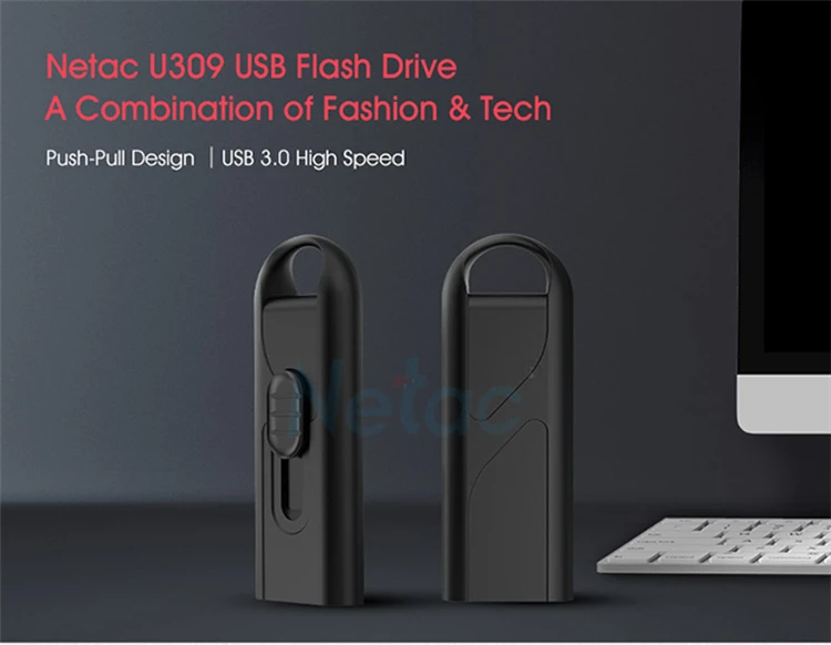 Флеш-накопитель Netac U309 USB3.0, 16 ГБ, 32 ГБ, 64 ГБ, 128 ГБ, USB флешка, флешка, мини u-диск, флеш-накопитель, флеш-накопитель